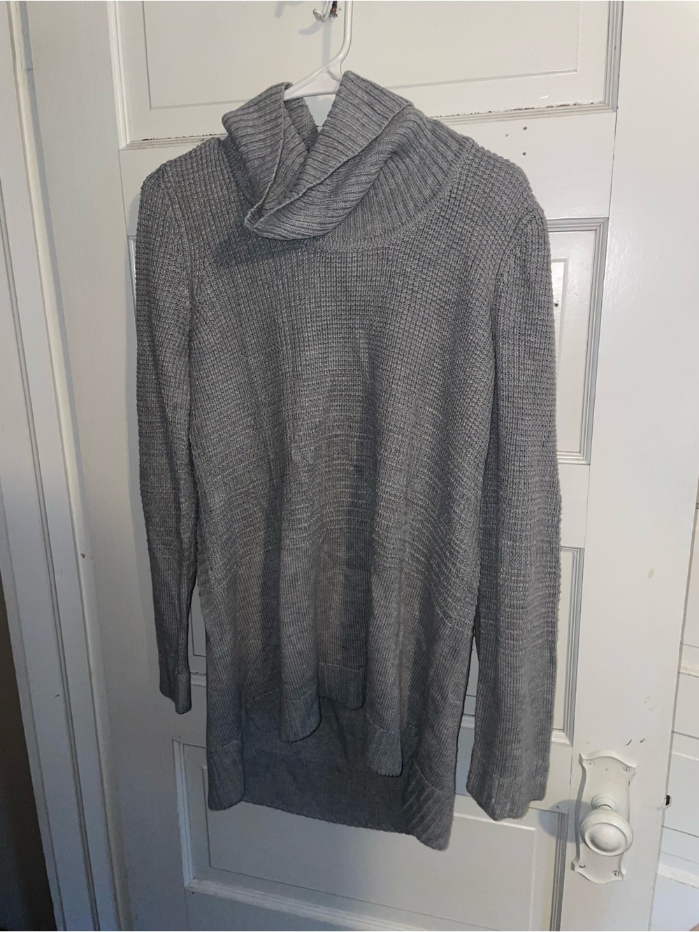 Calvin Klein Light Gray Knit Cowl Sweater